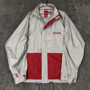 Vintage Droors Jacket 90s Y2K Skate Rave Baggy Windbreaker Full Zip Silver Red M